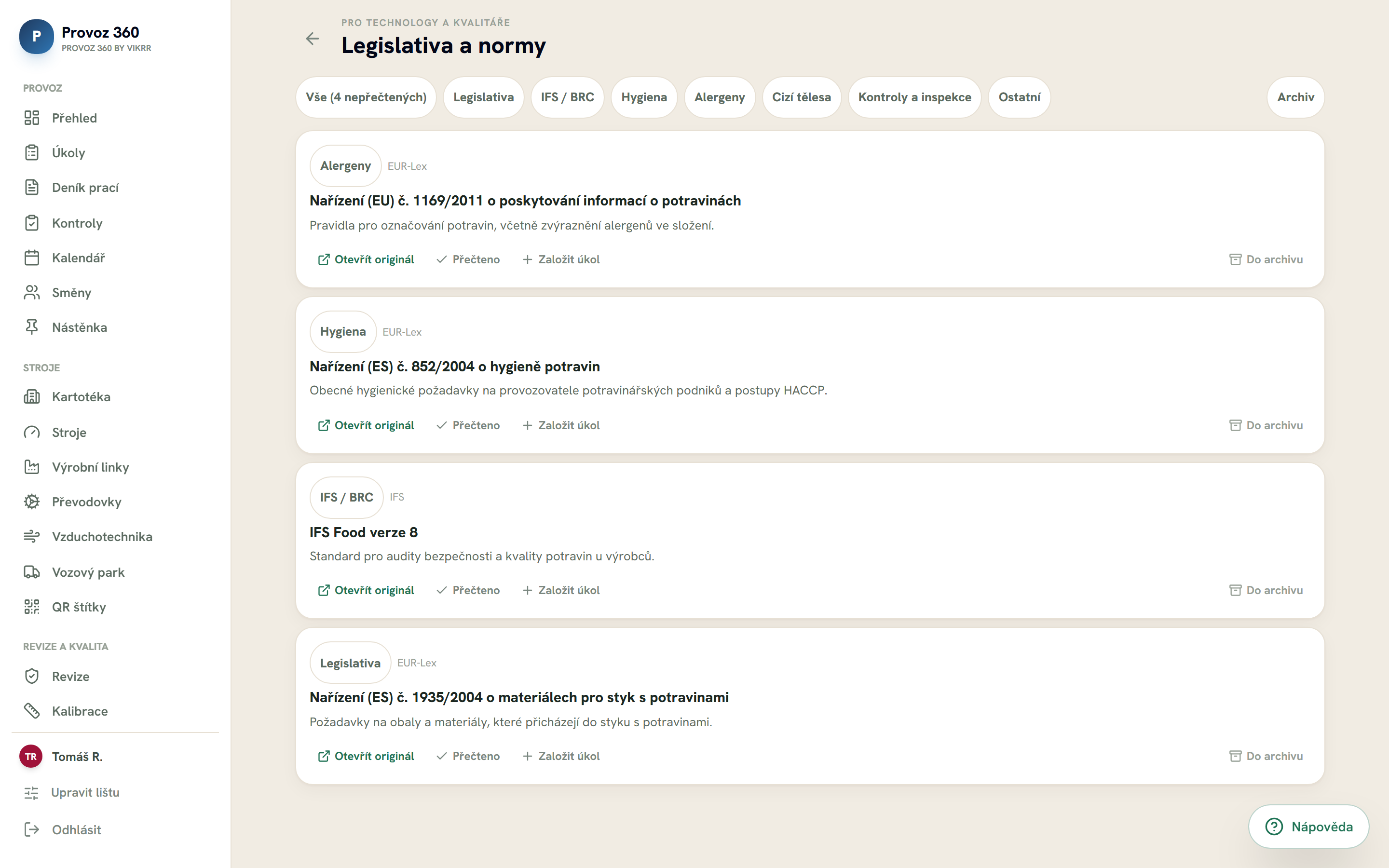 Legislativa a normy: nařízení EU a standard IFS Food